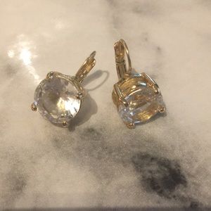 Gold and Cubic Zirconia drop earrings